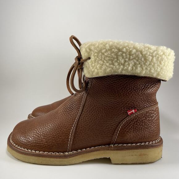 Duckfeet Arhus Boots Shearling Lined Crepe Sole Leather Size 43, Mens 9.5-10 - Picture 3 of 11